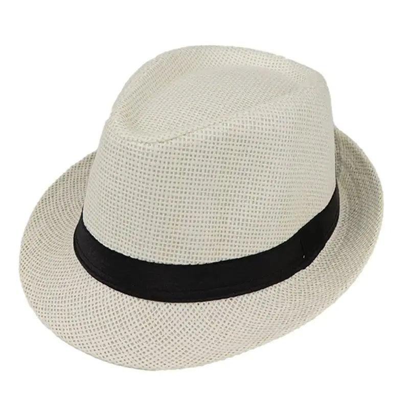 Children Kids Summer Beach Straw Hat Jazz Panama Trilby Fedora Hat Gangster Outdoor Breathable Hats Girls Boys Sunhat