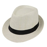 Children Kids Summer Beach Straw Hat Jazz Panama Trilby Fedora Hat Gangster Outdoor Breathable Hats Girls Boys Sunhat