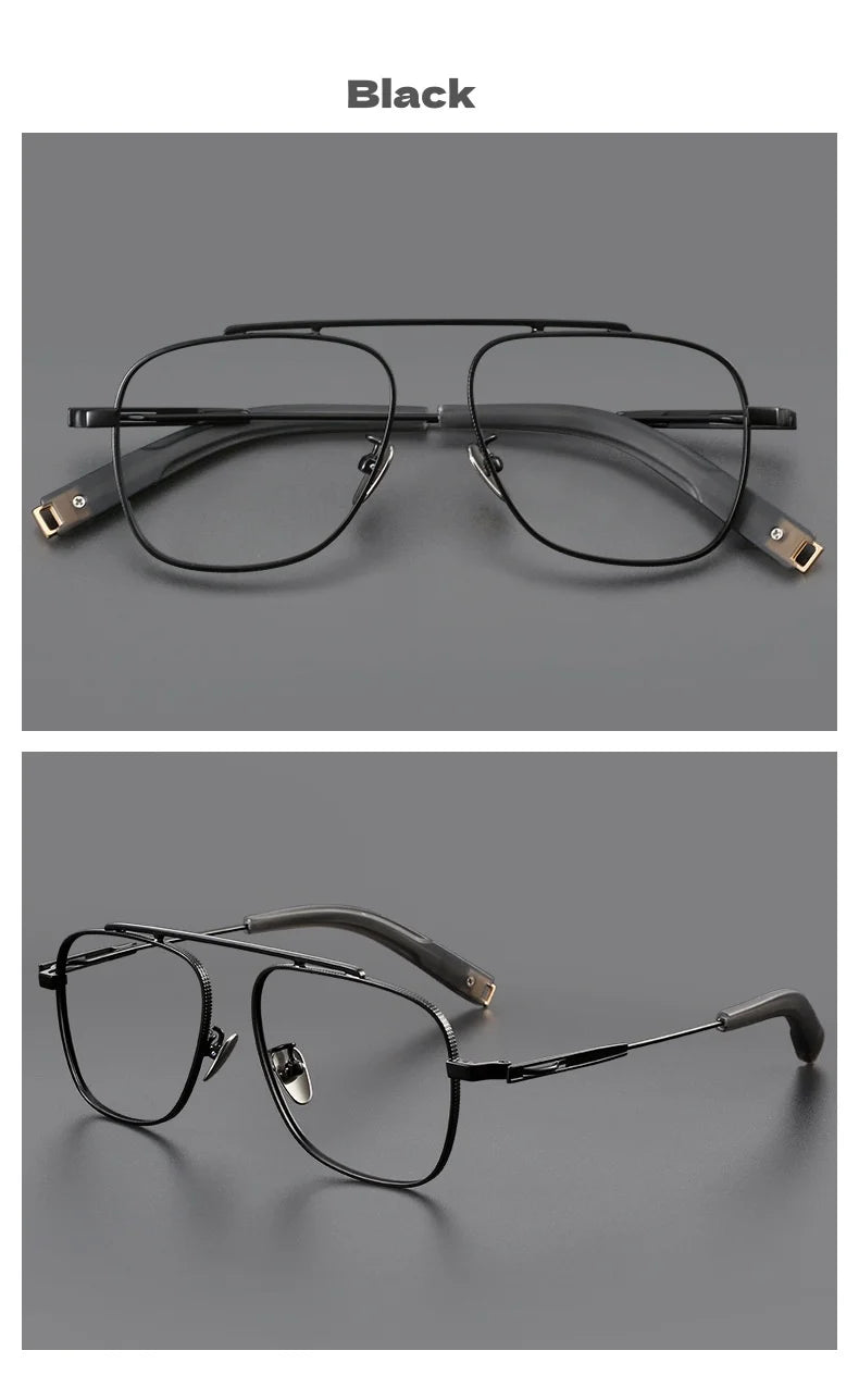 Titanium Double Beam Men's Glasses Frame Fashion Light Luxury Women's Glasses Frame Retro Optical Prescription Glasses Fram 105