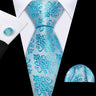 Noverlty Teal Silk Necktie For Men Solid Luxury Brand Suit Pocket Square Cufflinks High Quality Tie Set Wedding Party Barry.Wang