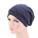 Unisex Men Women Beanie Cotton Night Sleep Cap Bonnet Chemo Hat Headwear Turban Baggy Hair Care Nightcap Pullover Hat Solid Colo