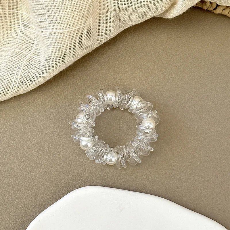 New Women Elegance Pearls Hair Rope Elastic Hair Bands Ponytail Holders Hair Ties For Women Girls Fashion Hair Accessories