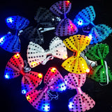 10Pcs Luminous Tie LED Flash Necktie Light up Bow Necktie Lights Sequins Bowtie Rave Rave Party Gift 3 Flashing Light Settings