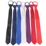 Simple Clip on Ties Security Tie Uniform Shirt Suit Neckties Steward Matte Funeral Lazy Neck Ties for Men Women Students Tie