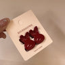 2pcs New Year's Red Festival Mini Hair Clip Retro Red Edge Clip Cute Girl Heart Liu Hai Clip Princess Head Clip Headpiece