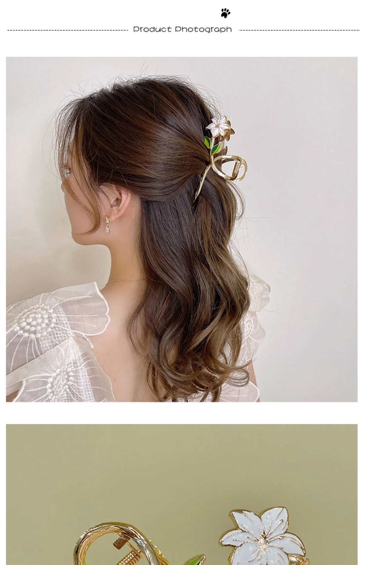 New Women Metal Hair Claw Elegant Gold Flowers Hair Clips Barrette Crab Headband Ponytail Clip Headwear hair accessories tiara