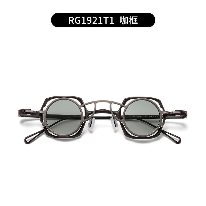High quality pure titanium small glasses retro frame for men and women suction clip optical glasses frame for prescription glass