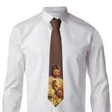 Christ And His Cat Unisex Necktie Silk Polyester 8 cm Wide Jesus Neck Tie for Men Accessories Cravat Wedding Office