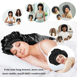 Soft Silky Long Satin Bonnet For Natural Hair And Curly Hair Extra Large Size Hair Cap With Tie For Comfortable Night Sleep 1Pcs