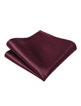 Burgundy Red Luxury Men's Tie Pocket Square Clip Set Fashion Silk Exported Brand 6 CM Slim Necktie for Man Accessories Gifts