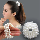Handmade Pearl Bead Hair Ties Pearl Elastic Hairbands Beautiful Headwear Woman Fashionable Hair Accessories Korean Styling Tools
