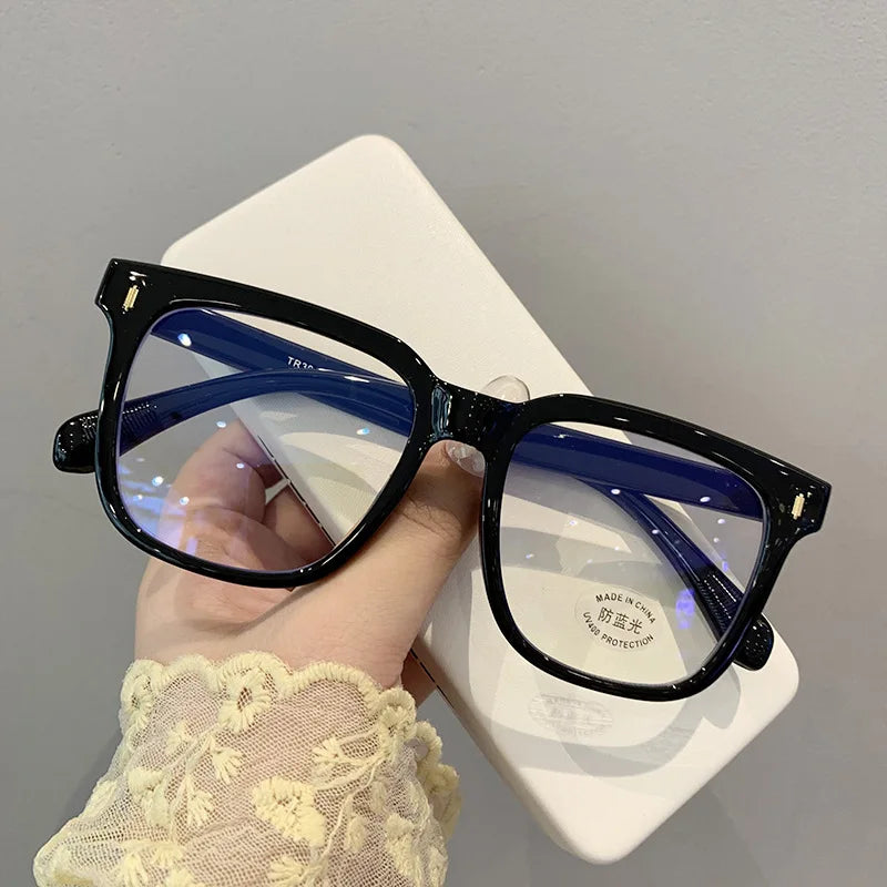 New Clear Lens Near Sight Myopia Glasses Large Sqaure Minus Diopter Eyewear Fashion Ultralight Trendy Eyeglasses for Men Women