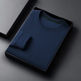 2024 Men's Casual Fashion Long Sleeved Round Neck T-shirt Waffle Comfortable Top