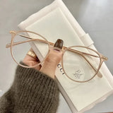 Round Blue Light Blocking Short Sighted Eyewear Luxury Ladies Myopia Glasses Unisex Fashion Women's Minus Sight Eyeglasses -4.0
