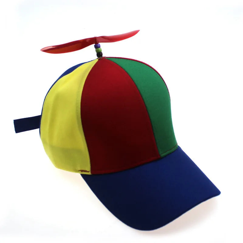 Fashion Colorful Bamboo Dragonfly Patchwork Baseball Cap Adult Kid Helicopter Propeller Funny Cotton Parent-child Snapback Hats
