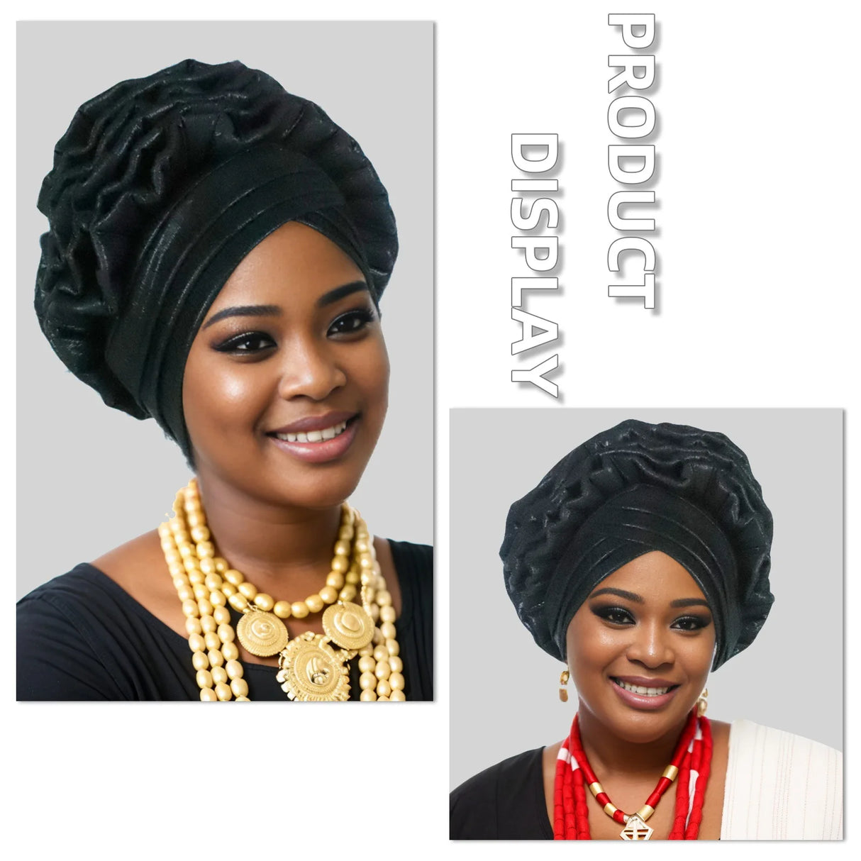 Fashion Women Elastic Ruffle African Turban Cap Lady Head Wraps Nigeria Wedding Auto Gele Headtie Party Headgear Headwear Hat