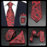 Luxury 7CM Mens Necktie Paisley Ties For Man Groomsman Jacquard Woven Gold Orange Color Neck Tie Business Party