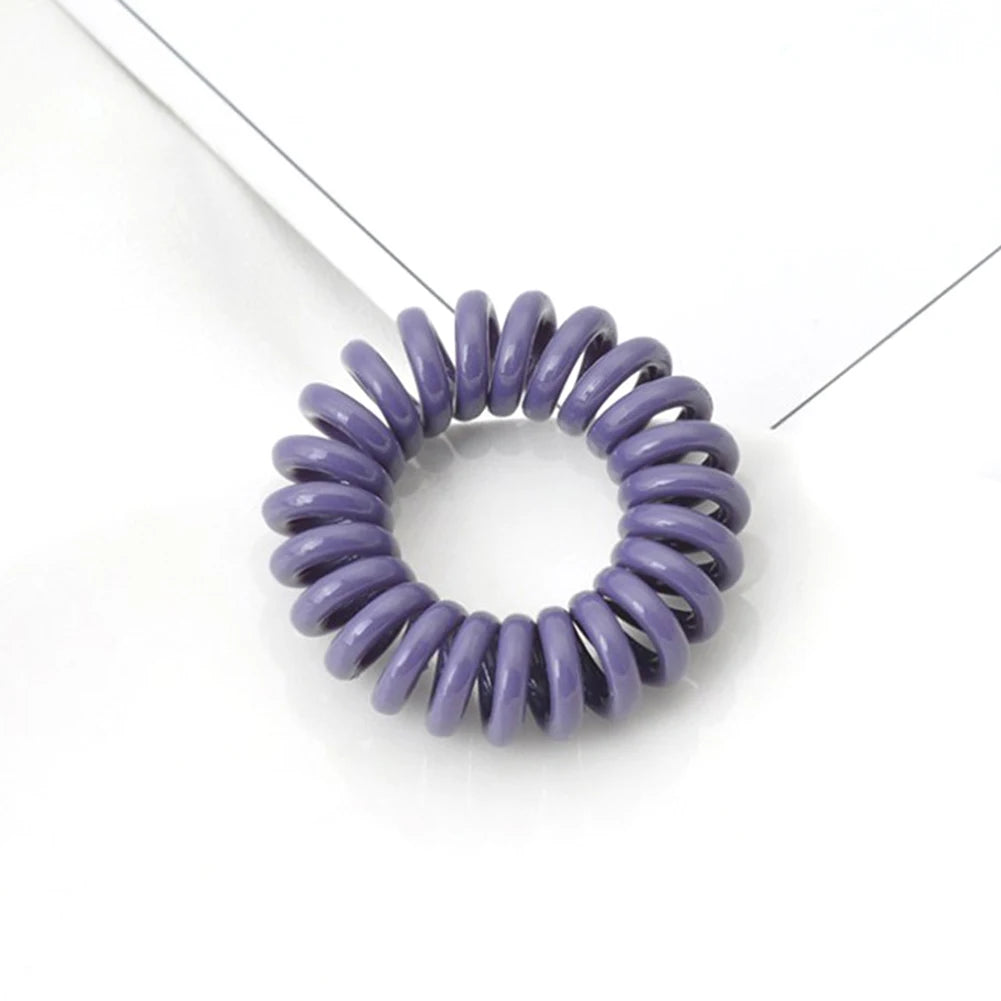 High Elasticity Telephone Coil Hairbands Women Spiral Hair Ties Girl Hair Ring Rope Solid Color Hair Accessories Ponytail Holder