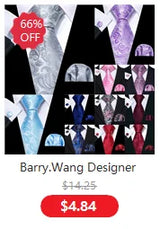 Luxury Silk Mens Ties Set Black Green Leaves Floral Neck Tie Handkerchief Cufflinks Set Wedding Business Party Barry·Wang 5938