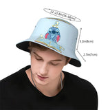 Unisex Kawaii Bucket Hats Funny Stitch Cartoon Accessories Bob Hat For Beach Headwear Lightweight