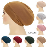 Muslim Women Head Scarf Inner Hijab Cap Stretch Hijab Islam Scarf Inner Headband Bonnet Solid Colour Muslim Turban Free Shipping