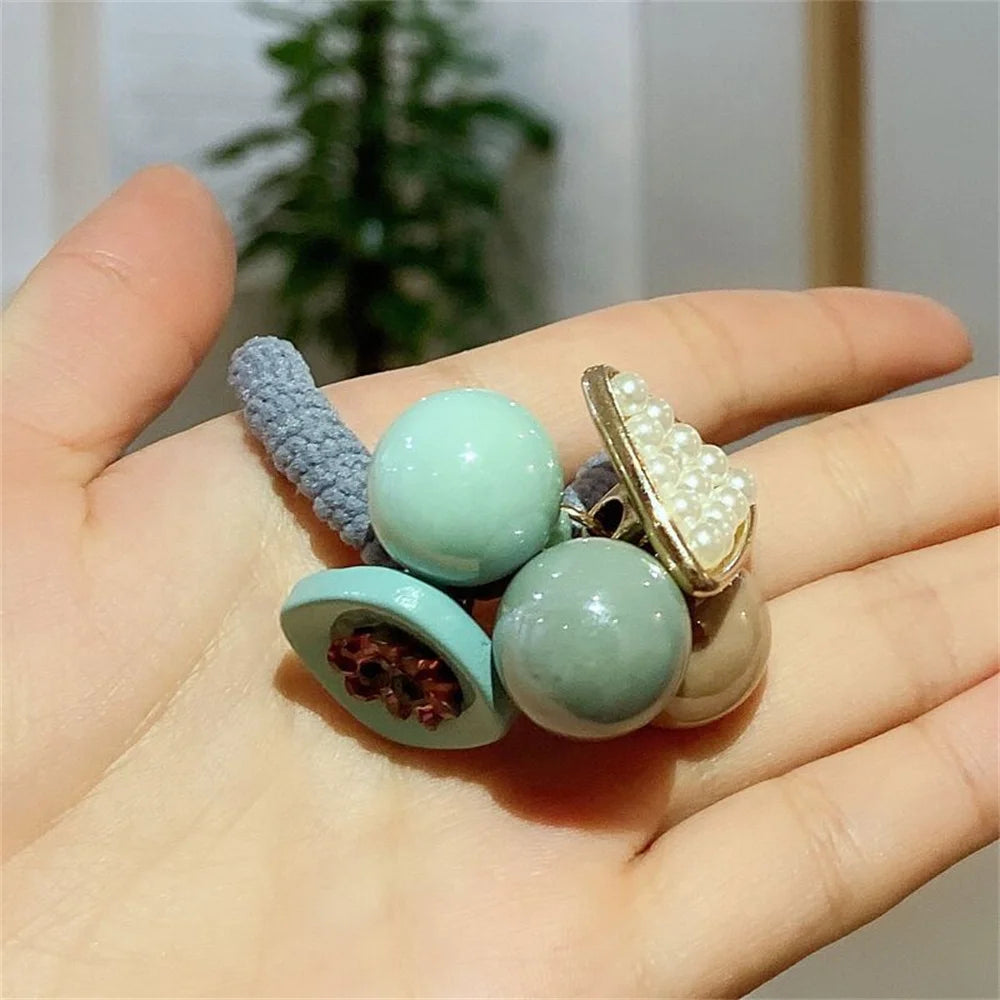 Candy Pearl Elastics Hair Ties Rhinestone Headband Ponytail Holder Non-slip Colorful Hair Ties Hair Accessories For Girls Women