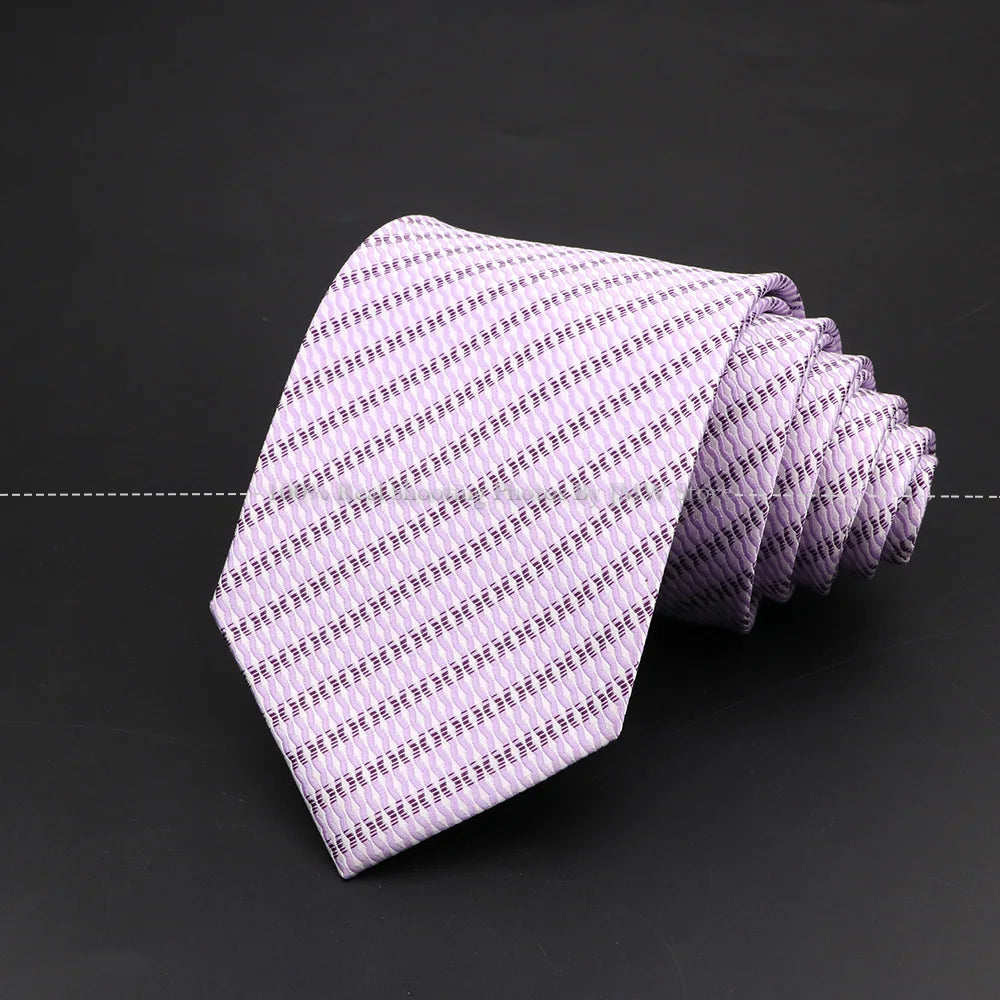 New Design Wedding Men Tie Purple Solid Striped Paisley Flower Neckties Men Business Dropshipping Groom Collar Accessories Gift