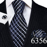 Novelty Teal Dots Tie For Men Fashion Trend Neck-Tie Woven Pocket Square Cufflinks Set Party Business Designer Barry.Wang FA-635