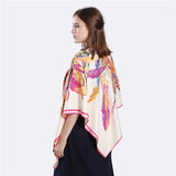 LESIDA Silk Scarf Women Large Shawls Feather Print Stoles Square Bandana Luxury Brand Kerchief Scarves Female Foulard 1306