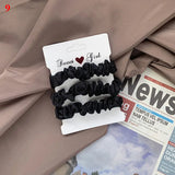 3Pcs/Set Silky Hair Scrunchies Ponytail Holders Elastics Hair Ties For Women Silk Satin Solid Color Hair Rope Hair Accessories