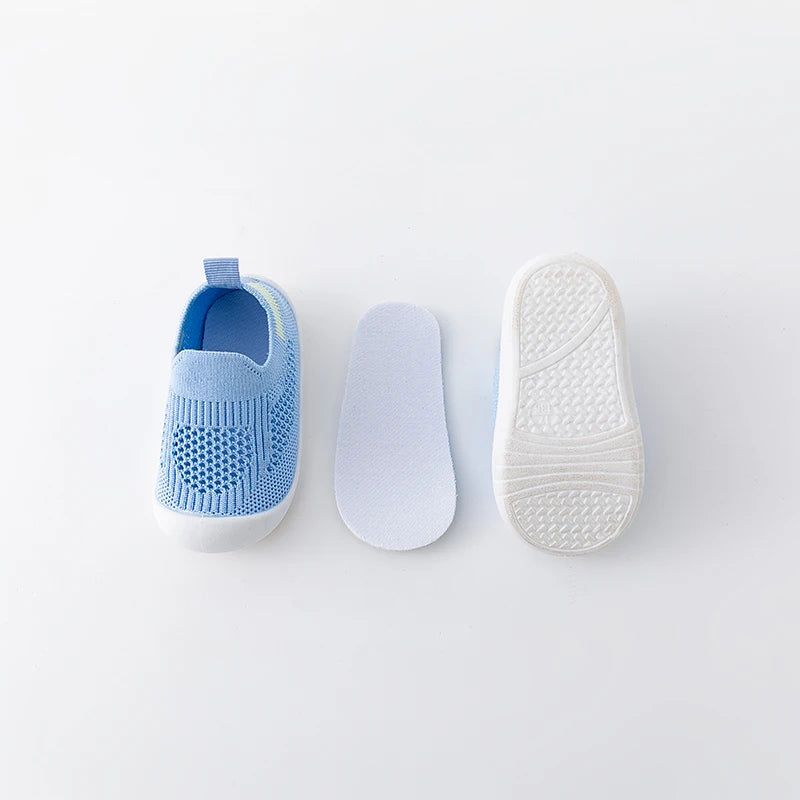 Spring Popular New Baby Shoes Mesh Knit Breathable Kid Girls Boys 0-3T Summer Slip-On Casual Sneakers Toddler Non-Skid Prewalker