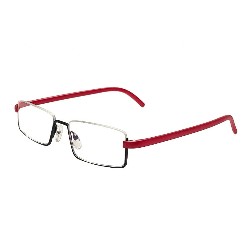 Men Women Metal Blue Light Blocking Reading Glasses with Case TR90 Half Frame HD Prescription Eyewear Presbyopia Diopter