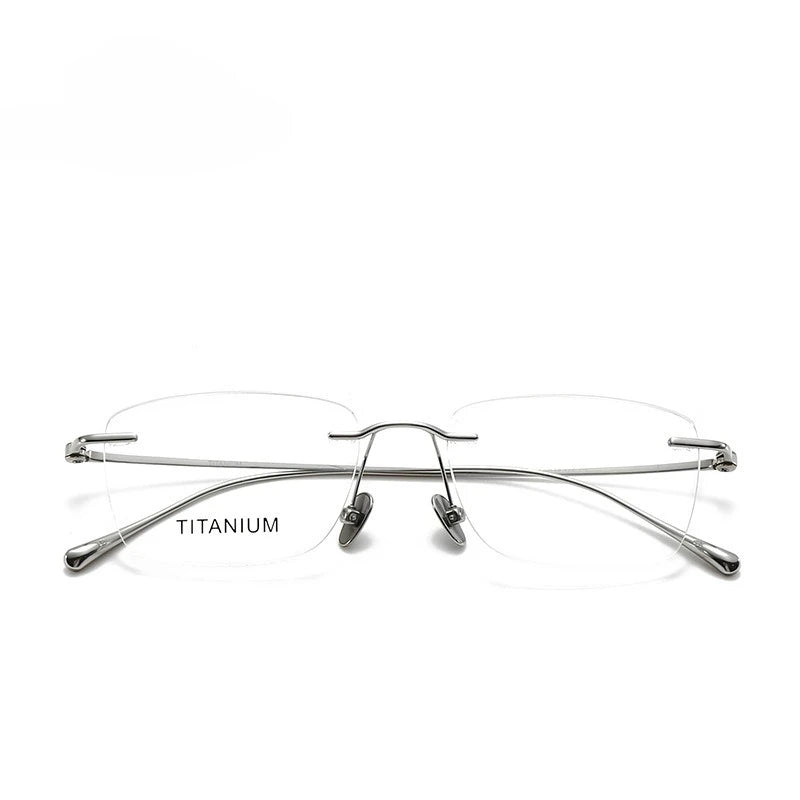 Fashionable and Simple Frameless Titanium Alloy Business Men's Glasses Personalized High-quality Women's Frames Suitable  Myopia