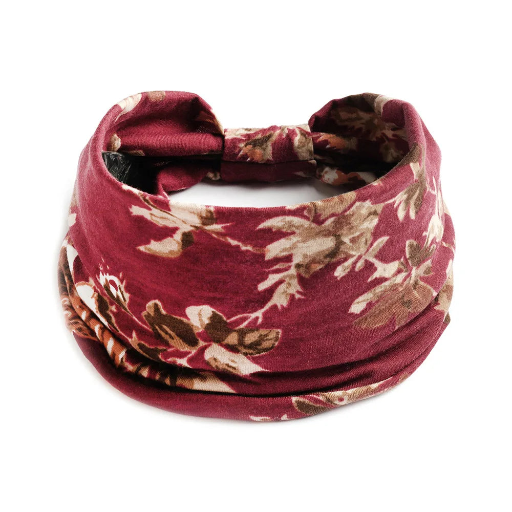 Bohemian Wide Cotton Stretch Headbands Women Headwrap Turban Headwear Bandage Hairbands Bandana Wide Headbands Hair Accessories
