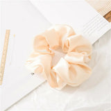 Korean Woman Big Elegant Silk Elastics Hair Band Girls Solid Color Scrunchies Hair Ties Ladies Ponytail Hold Hair Accessories