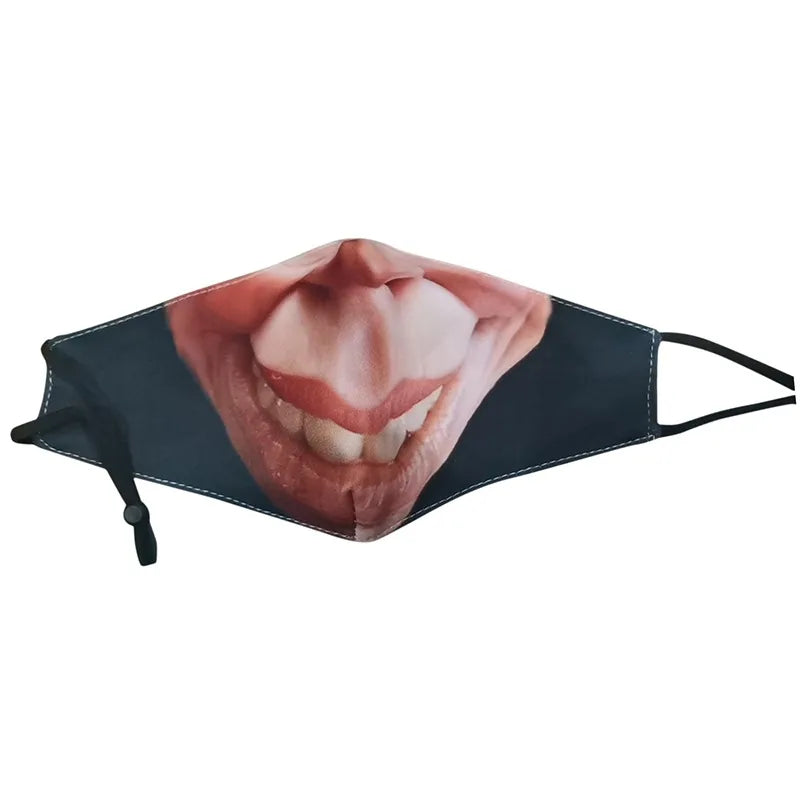 Halloween Adults Mouth Masks Funny Printed Cotton Blend Facial Expressions Washable Mascaras Face Shield Masque Facial Masks