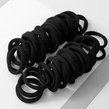 100pcs Black Basic Hair Bands Women Girls Simple High Elastic Headband Ties Rubber Ropes Scrunchies Ponytail Holders Accessories