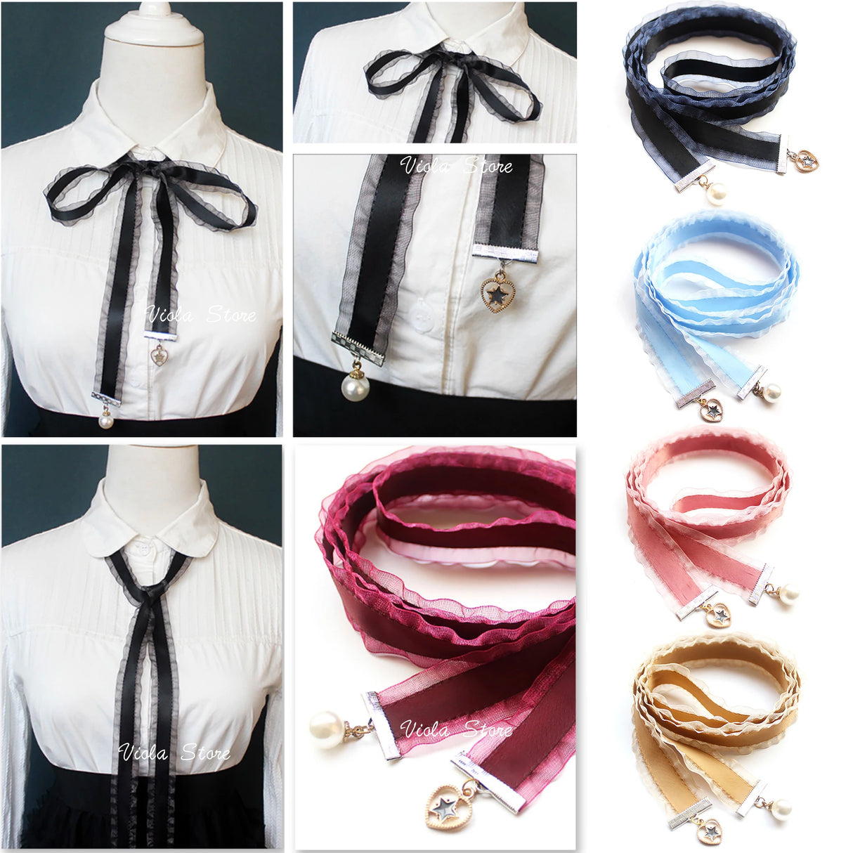 13 Colors Chiffon Lithe Ribbons DIY Butterfly Dot Striped Chic Handiness Simple Shirt Accessory Bag Ornaments Women Knot Bowtie