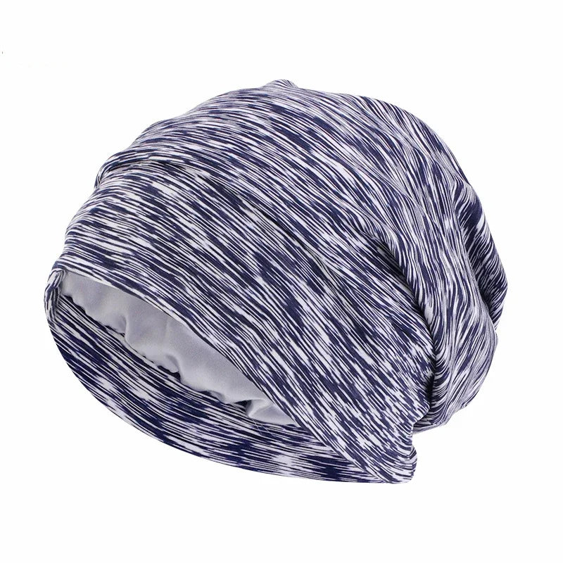 Unisex Men Women Beanie Cotton Night Sleep Cap Bonnet Chemo Hat Headwear Turban Baggy Hair Care Nightcap Pullover Hat Solid Colo