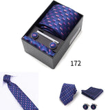 Men's Tie Gift Box With Neckties Handkerchiefs Cufflinks Tie Clips 6-Piece sets Group Business Wedding Festival Formal Ties