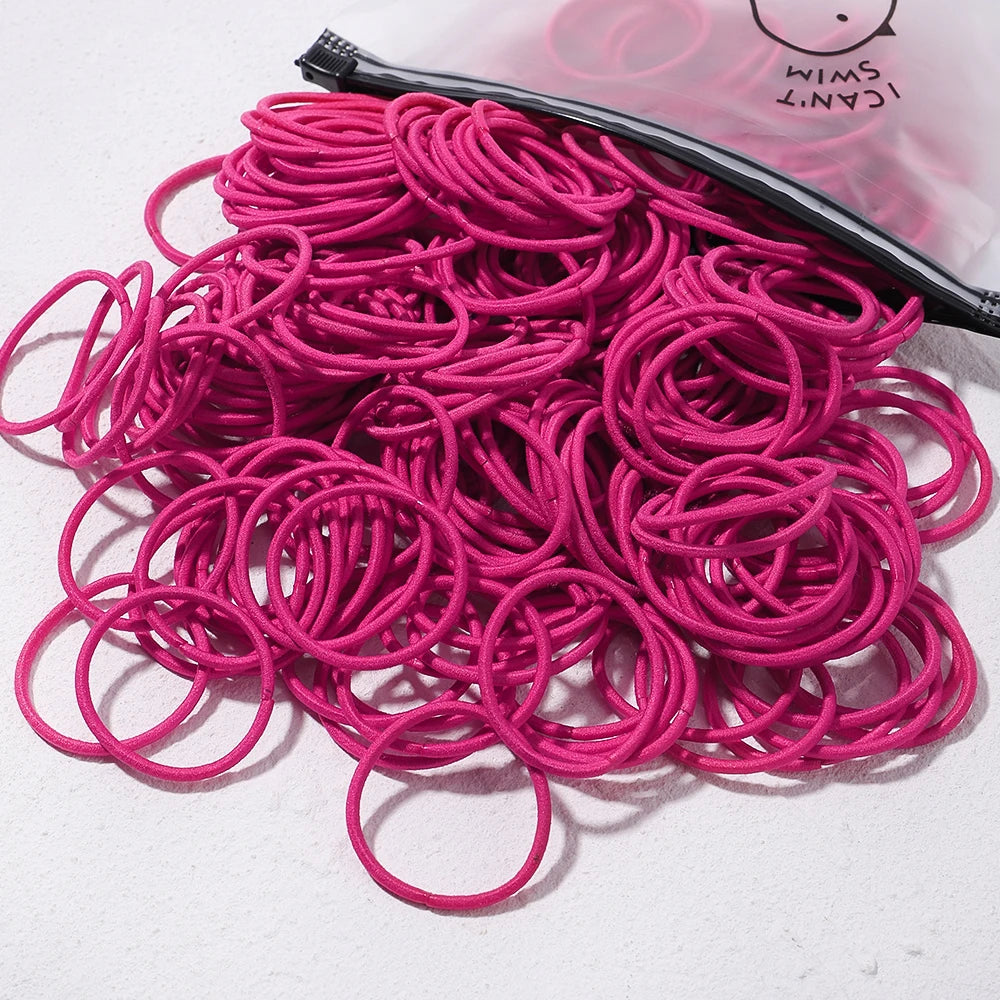 50PCS Macaron Rubber Band Hairband Headband High Elastic Durable Hair Ring Tied High Ponytail Women's Kids Hair Headwear