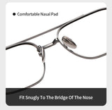 Trendy Men's Large size Titanium Frames Stylish, Double Bridge, Casual, Comfortable, Optical Prescription Eyewear for Men 07518