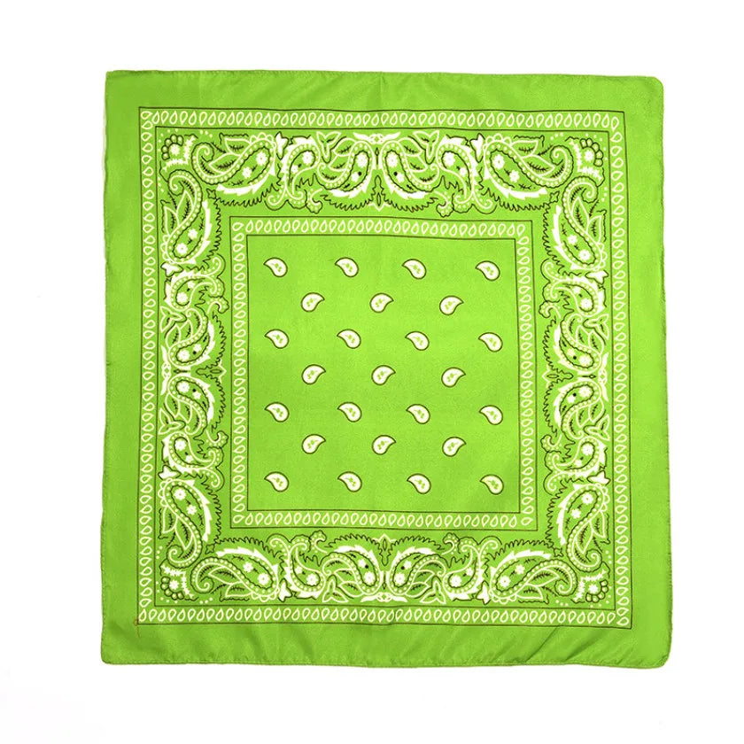 Fashion Hip Hop Bandana Kerchief Unisex Black Hair Band Neck Scarf Headwear Wrist Wraps Head Square Scarves Print Handkerchief