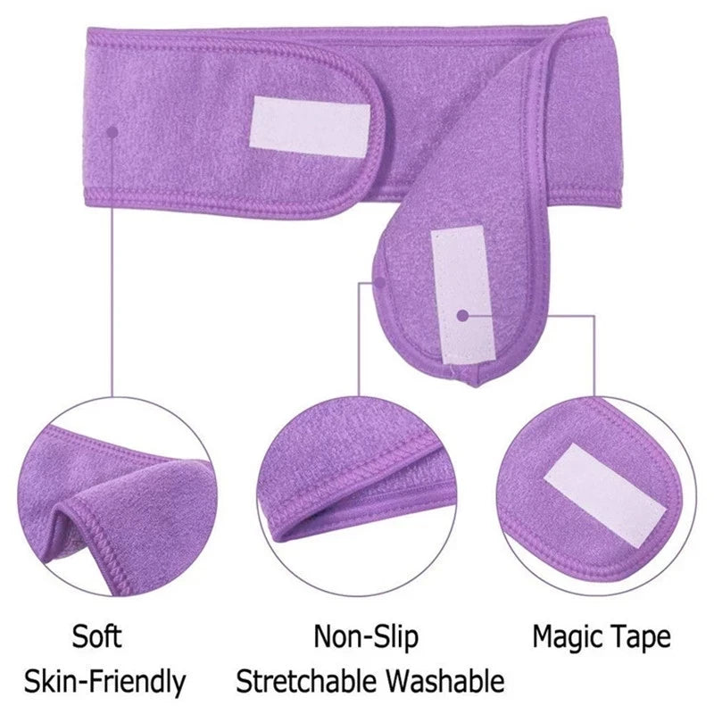 Soft Toweling Hair Accessories Girls Headbands for Face Washing Bath Makeup Hair Band Women Adjustable SPA Facial Headband