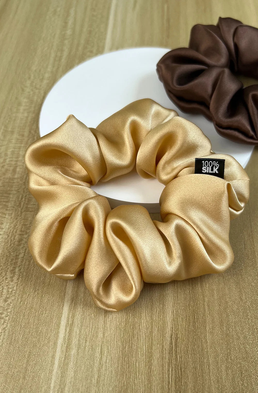 100% Mulberry Silk Hair Scrunchies Elastic Rubber Band Hair Ties Big Large Gum Ropes Ponytail Holders for Women Girls 19 Momme