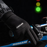 Men Windproof Motorcycle Gloves Outdoor Sports Ski Running Touch Screen Thin Style Fleece Gloves Non-Slip Warm Full Fingers
