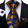 2023 New Blue Ties for Men Luxury Paisley Striped Check Silk Polyester Men's Wedding Party Necktie Accessories Handkerchief Gift