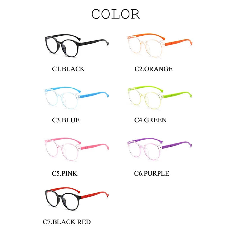 Blue Light Blocking Glasses for Kids Computer Glasses Silicone Frame Clear Lens Girl Boy Video Gaming Children Safety Eyewear