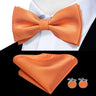 Dropshipping Solid Silk Mens Bow Tie Hanky Cufflinks Set Pre-tied Butterfly Knot Bowtie Wholesale for Male Wedding Business