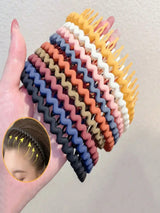 9 women's headbands Candy color headband with teeth non-slip headband broken hair Simple everything to go out to take a bath